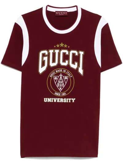 Gucci T-shirt Mit Logo-print In Red