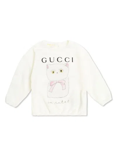 Gucci Babies' Logo-print T-shirt In White