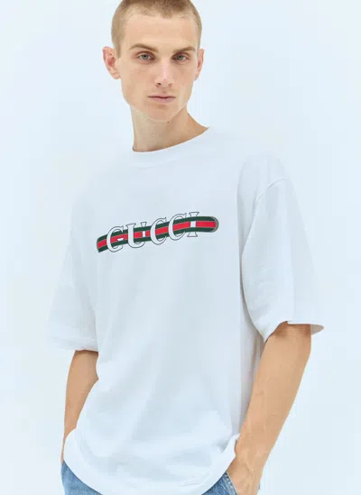 Gucci Men Cotton Jersey T-shirt With Print In White