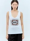 Gucci Interlocking G-print Cotton Top In White