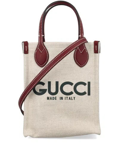 Gucci Logo-print Tote Bag In Greg Gre/ro