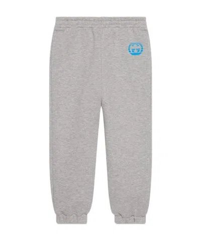 Gucci Logo Print Track Pants In Gray