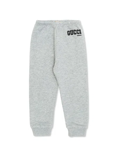 Gucci Babies' Logo-print Trousers In Grey