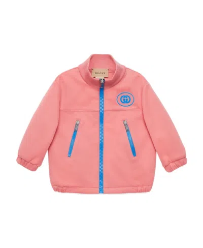 Gucci Logo-print Zipped Track Jacket In Pink