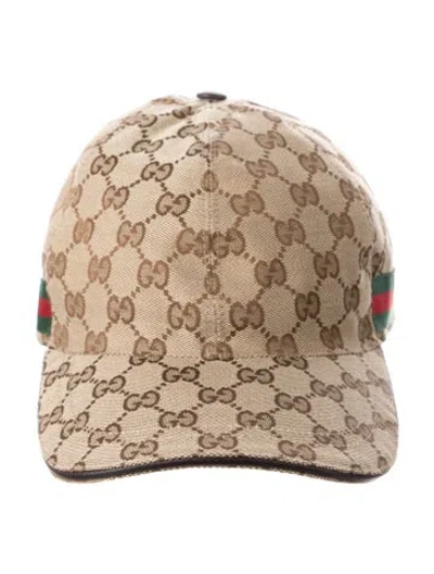 Pre-owned Gucci Logo Printed Baseball Cap In Neutral