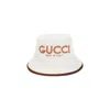 GUCCI LOGO PRINTED BUCKET HAT