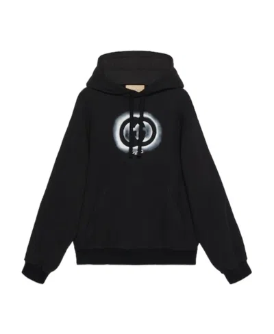 Gucci Logo-printed Cotton Hoodie In Black