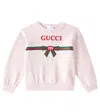 Gucci Round-neck Brand-print Cotton-jersey Sweatshirt 4-12 Y In Pink