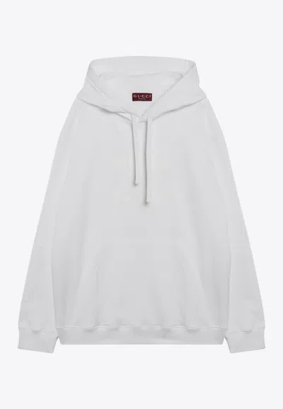 Gucci Logo-printed Hooded Sweatshirt In White