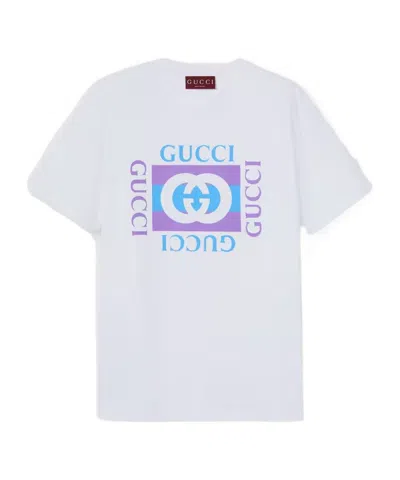 GUCCI GUCCI LOGO PRINTED JERSEY T-SHIRT