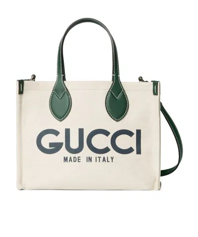 GUCCI GUCCI LOGO PRINTED SMALL TOTE BAG