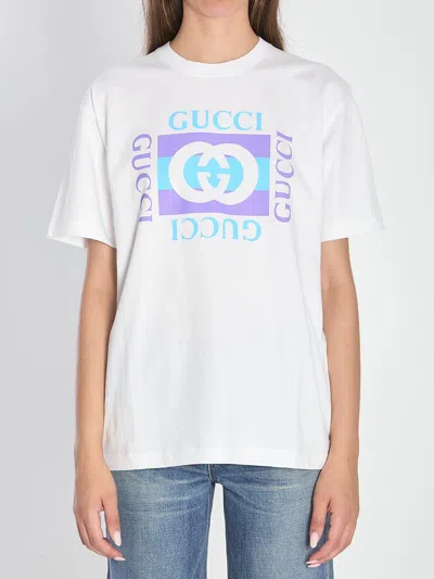 Gucci Logo Printed T-shirt In White
