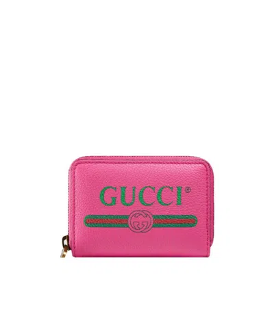 Gucci Logo Printed Wallet In Red
