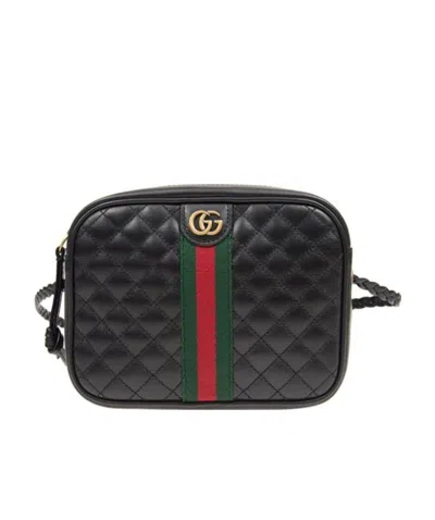 Gucci Logo Quilted Shoulder Bag In Black