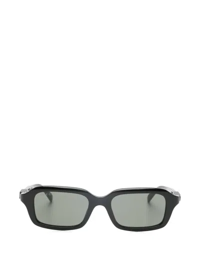 Gucci Logo Rectangle Sunglasses In Black