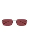Gucci Logo Rectangle Sunglasses In Multi