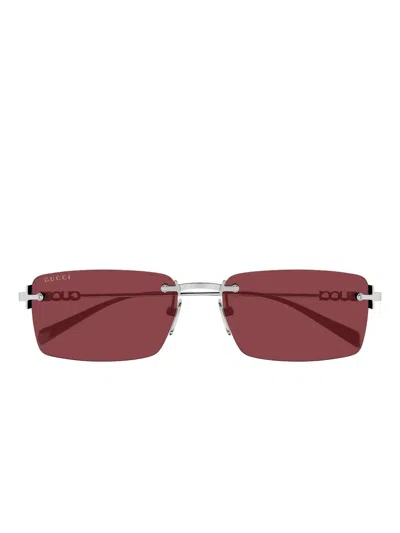 GUCCI LOGO RECTANGLE SUNGLASSES