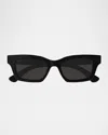 Gucci Logo Rectangular Cat-eye Sunglasses In Black