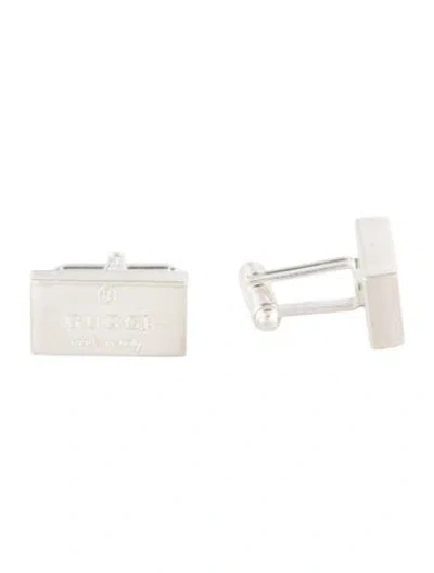 Pre-owned Gucci Logo Rectangular Cufflinks In Multi