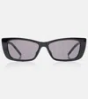 Gucci Logo Rectangular Sunglasses In Black