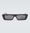 Gucci Black Rectangular-frame Sunglasses In Black