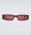 Gucci Acetate Sunglasses Frame Rectangular Lenses Tinted In Burgundy