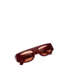 Gucci Logo Rectangular Sunglasses In Burgundy