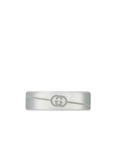 Gucci Logo Ring In Gray