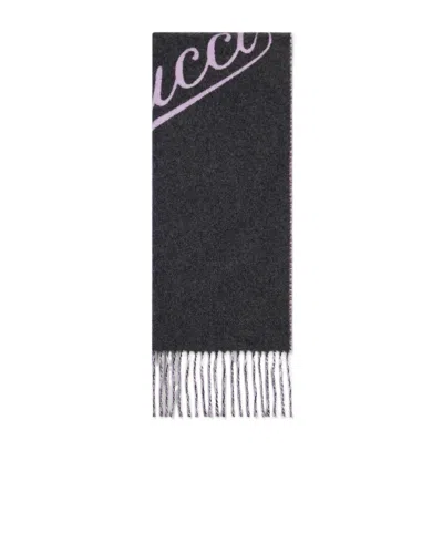 Gucci Logo-intarsia Scarf In Black