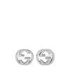 Gucci 18k Wg Interlocking G Stud Erng In White