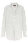 Gucci Women White Shirt With Tonal Logo Lettering Embroidery On The Collar In Cotton Woman In Neutral