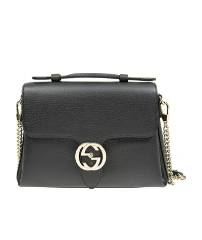 Gucci Logo Shoulder Bag In Black