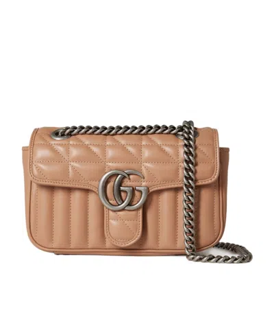 Gucci Logo Shoulder Bag In Brown