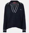 Gucci Striped Intarsia-knit Silk And Cotton-blend Sweater In Blau