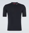 Gucci Logo Silk And Cotton T-shirt In Blue