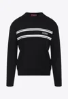Gucci Men Silk And Cotton Sweater With Intarsia In Black