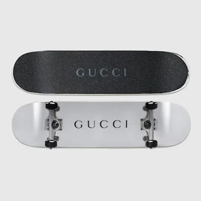 Gucci Logo Skateboard In Silver