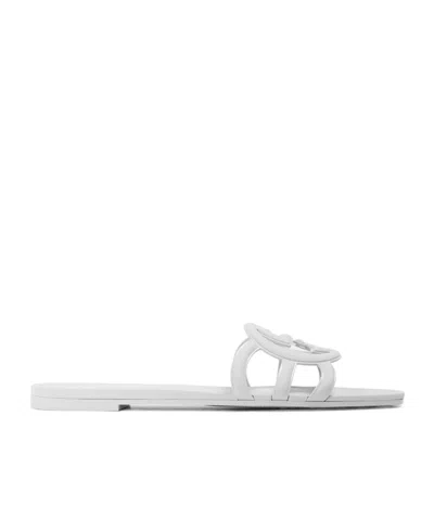 Gucci Logo Slippers In White