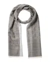 Gucci Logo Small Jacquard Wool & Silk-blend Scarf In Grey