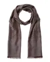 Gucci Logo Small Jacquard Wool & Silk-blend Scarf In Grey