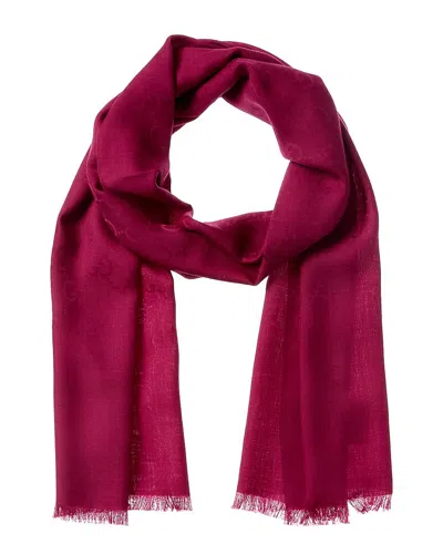 Gucci Logo Small Jacquard Wool & Silk-blend Scarf In Pink