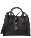 Gucci Logo Small Leather Tote In Black