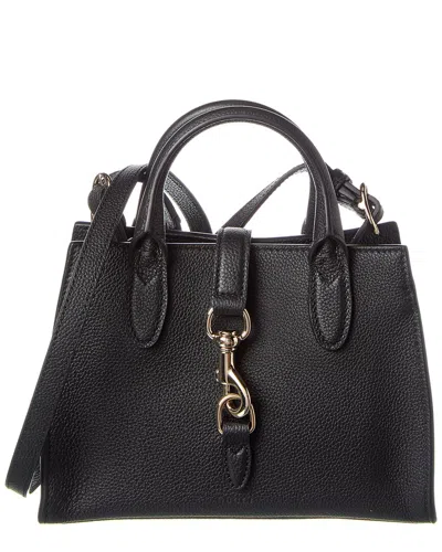 Gucci Logo Small Leather Tote In Black