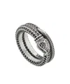 Gucci Logo Snake Pattern Ring In Black