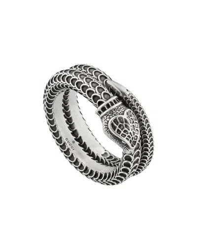 Gucci Logo Snake Pattern Ring In Black