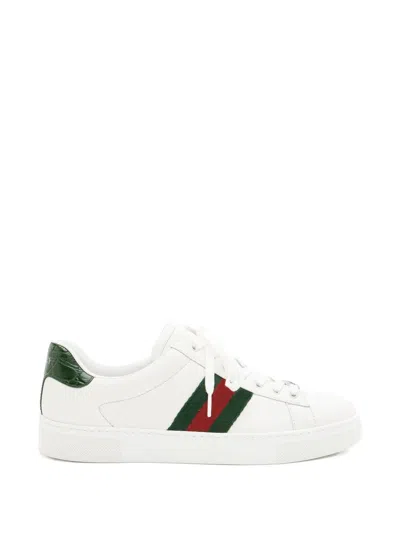 Pre-owned Gucci Logo Sneakers In White