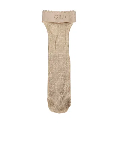 Gucci Logo Socks In Nude