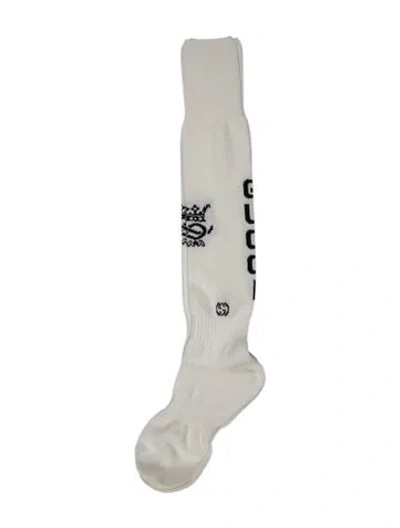 Pre-owned Gucci Logo Socks In White