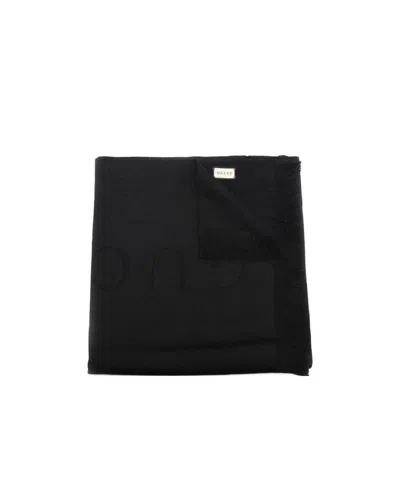 Gucci Logo Star Print Scarf In Black