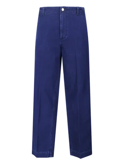 Gucci Logo Straight Jeans In Blue